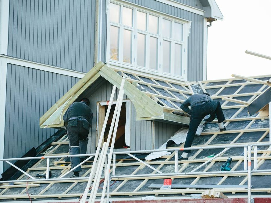 Roof Repair with Scaffolding
